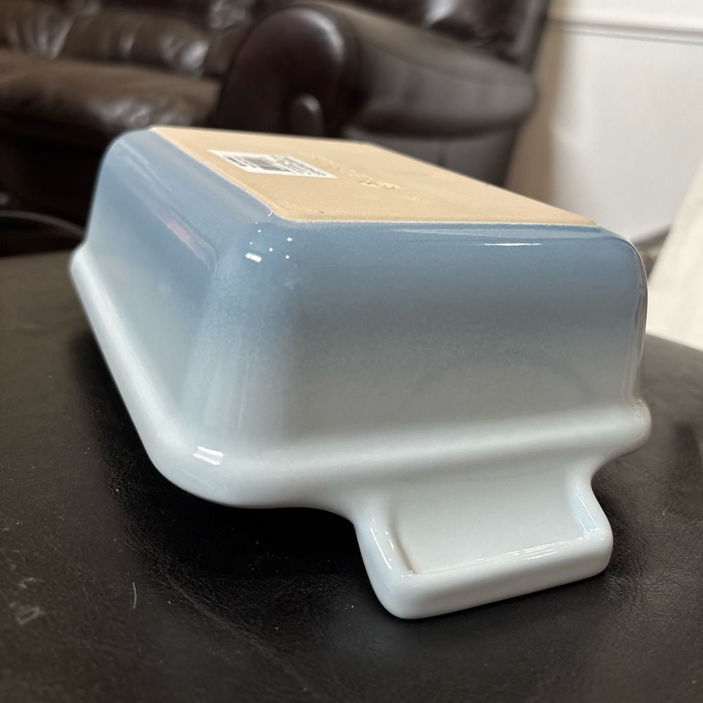 Le Creuset Blue and White Stoneware Butter Dish